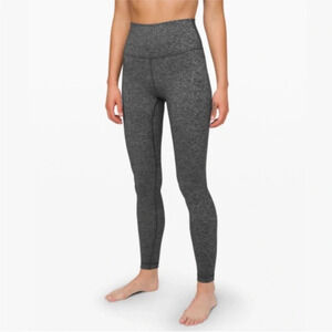 LULULEMON Wonder Under High Waisted Heathered Graphite Leggings